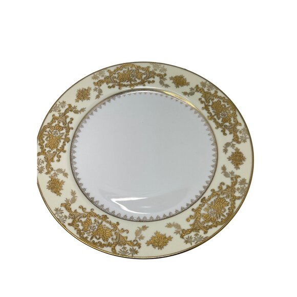 Vintage Wiss China Dinner Plate Gold Floral Trim Japan 10.5" Porcelain Collectib - Picture 1 of 6